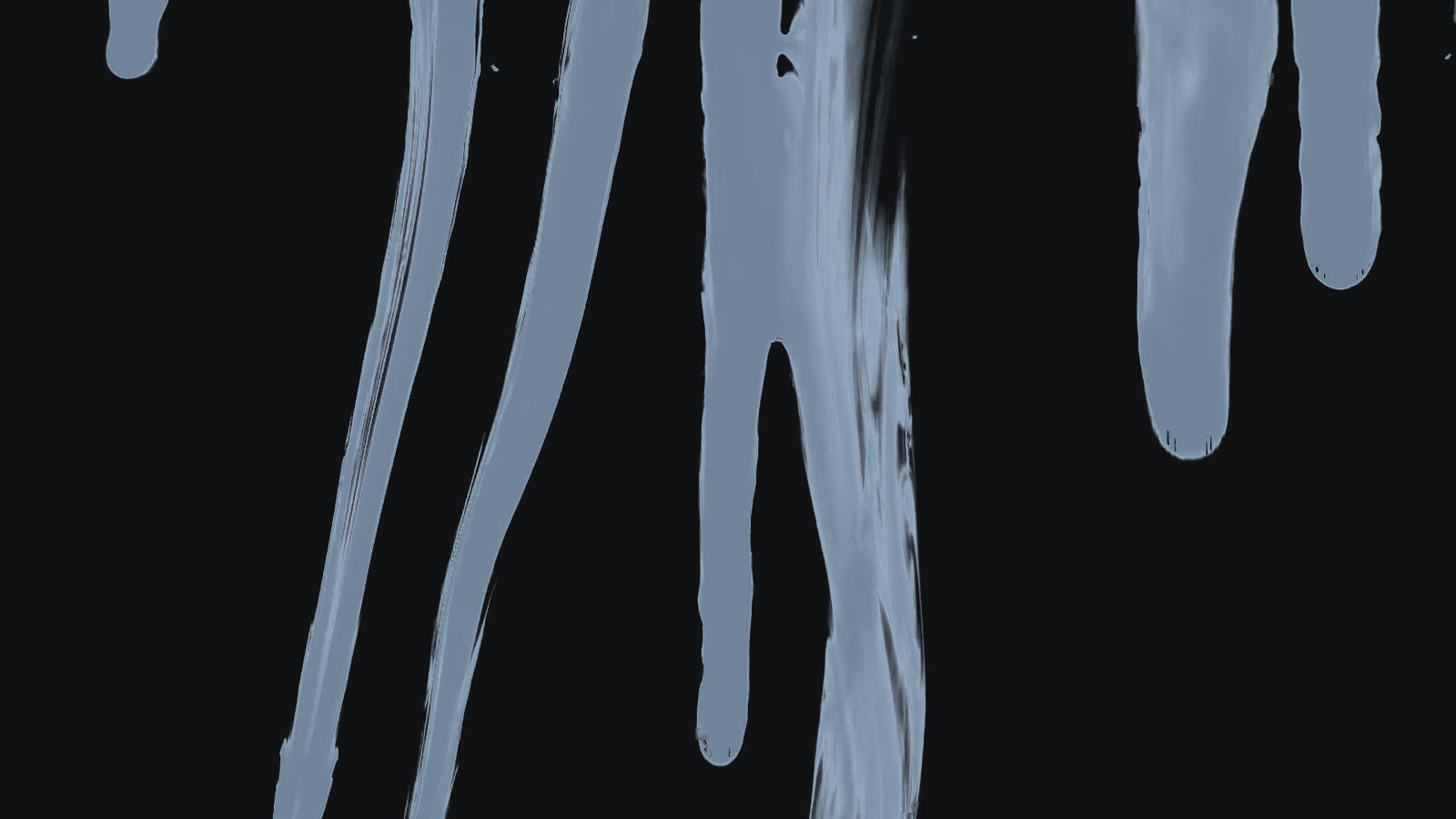 Faded Denim paint dripping down the black screen